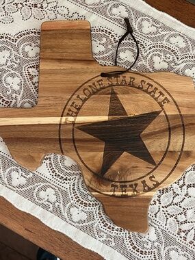 Rock & Branch Totally Bamboo Texas Serving Cutting Board Charcuterie Wall Decor